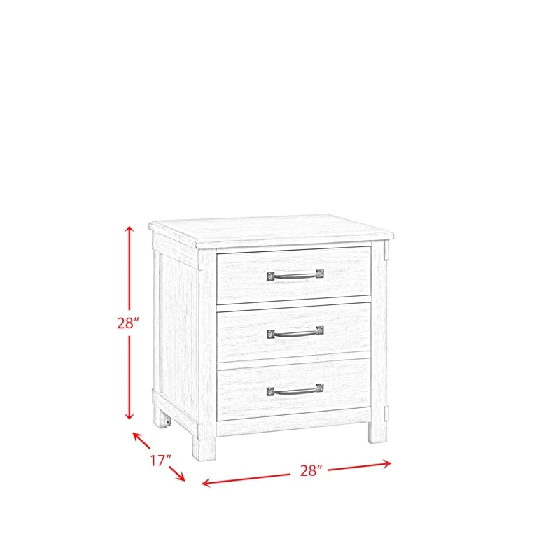 Picket House Furnishings Jack 2-Drawer Nightstand with USB Ports in White
