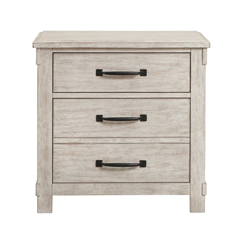 Picket House Furnishings Jack 2-Drawer Nightstand with USB Ports in White