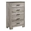 Picket House Furnishings Adam 5-Drawers Bedroom Chest in Gray/Dark Gray Top