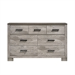 Picket House Furnishings Adam 6-Drawers Bedroom Dresser in Gray/Dark Gray Top