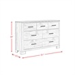 Picket House Furnishings Adam 6-Drawers Bedroom Dresser in Gray/Dark Gray Top