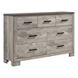 Picket House Furnishings Adam 6-Drawers Bedroom Dresser in Gray/Dark Gray Top