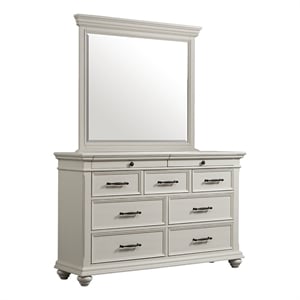 Picket House Furnishings Brooks 9-Drawer Wood Dresser with Mirror in White