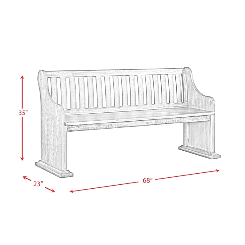 Picket House Furnishings Stanford Pew Bench In Gray Dst300pw