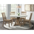 Picket House Furnishings Liam Round Dining Table in White and Natural