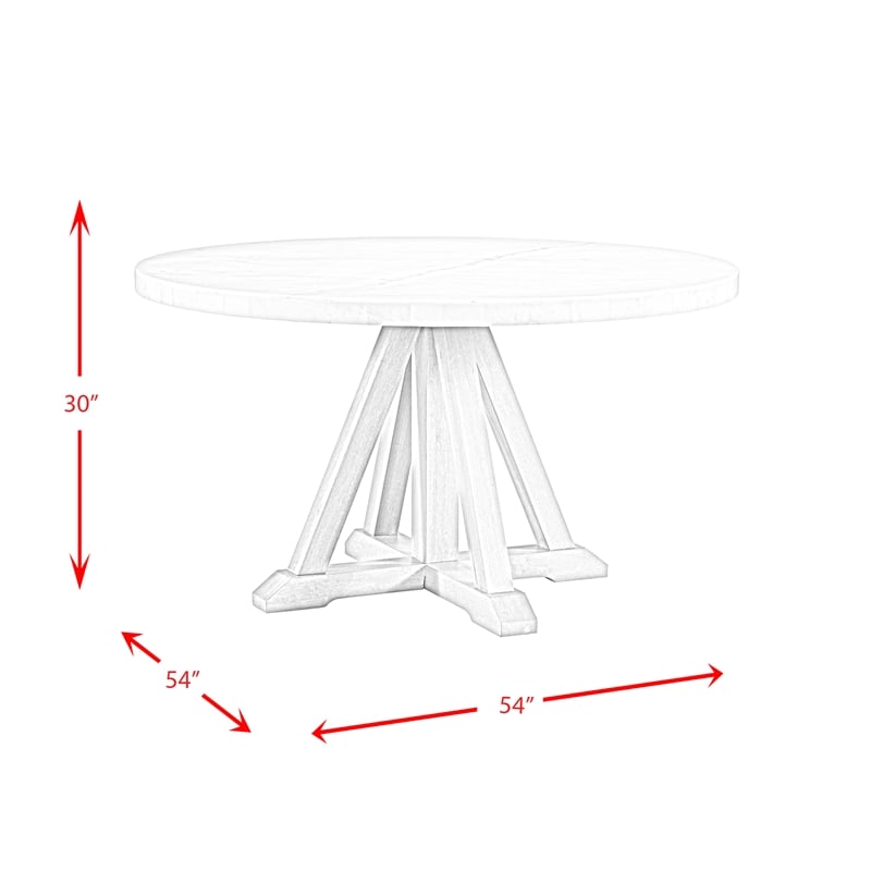 Picket House Furnishings Liam Round Dining Table in White and Natural