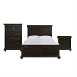 Picket House Furnishings Brooks Queen Platform Storage 3PC Bedroom Set in Black