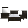 Picket House Furnishings Brooks Queen Platform Storage 5PC Bedroom Set in Black