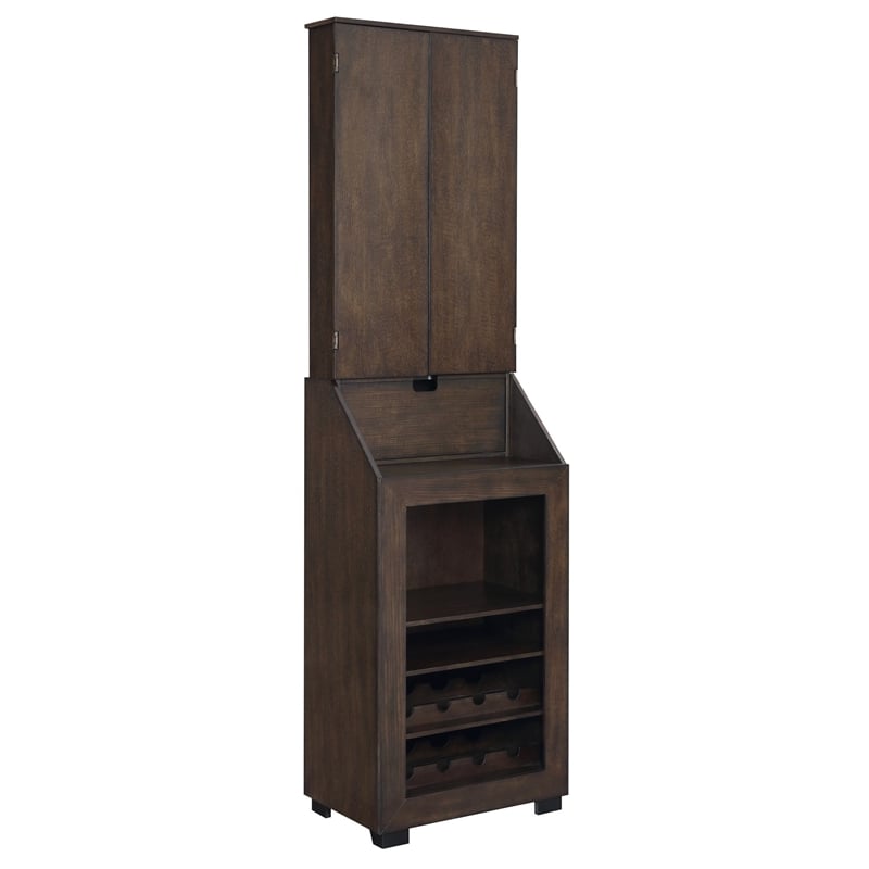 Picket House Furnishings Tyson Dartboard Cabinet in Brown