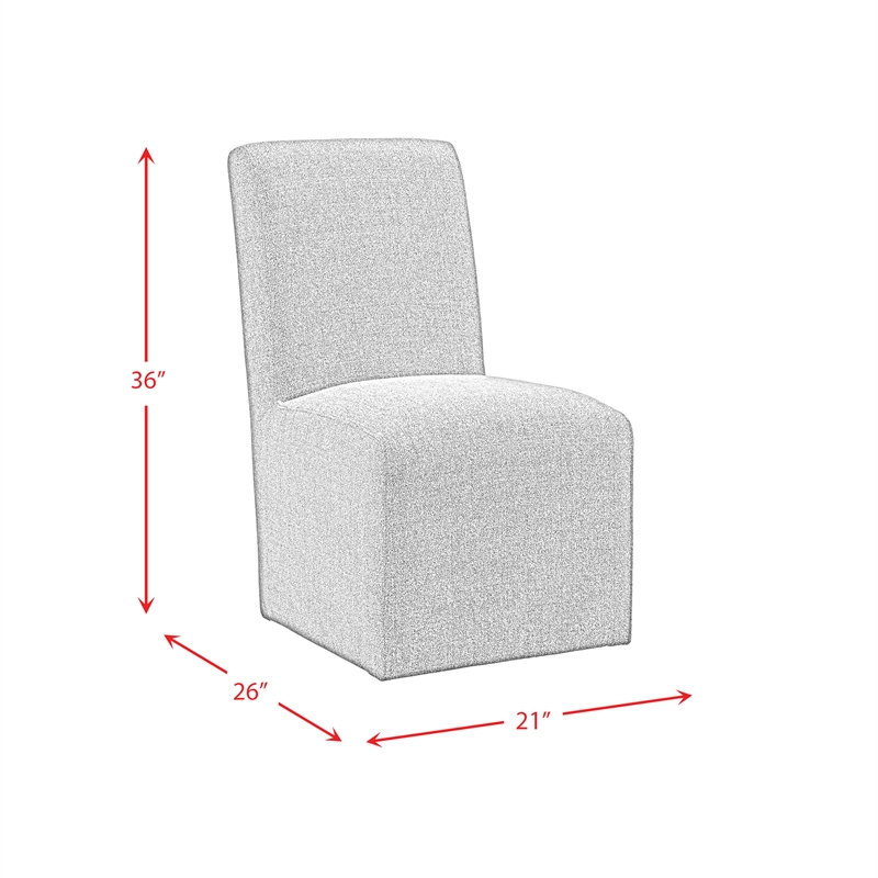 Picket House Furnishings Cade Upholstered Side Chair Set in Gray