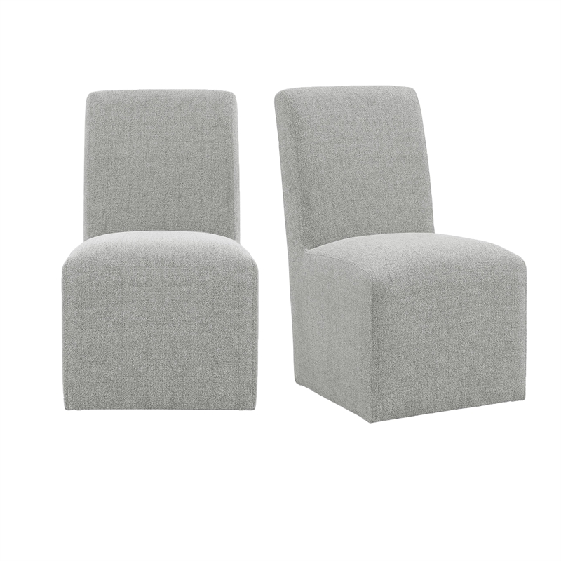 Picket House Furnishings Cade Upholstered Side Chair Set in Gray