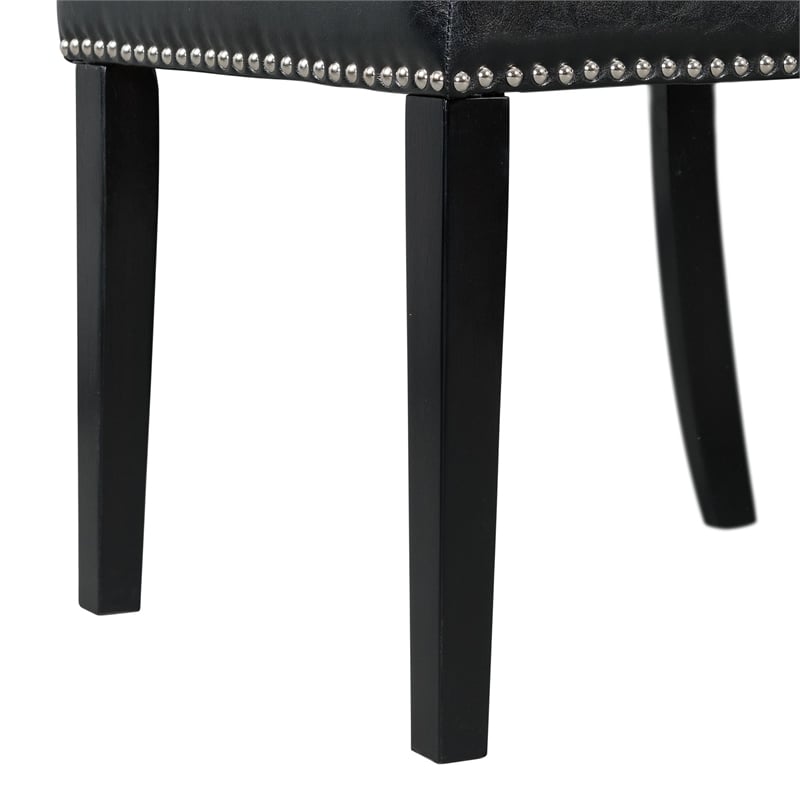 Picket House Furnishings Pia Faux Leather Side Chair Set in Black