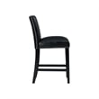 Picket House Furnishings Pia Faux Leather Counter Side Chair in Black (Set of 2)