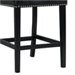 Picket House Furnishings Pia Faux Leather Counter Side Chair in Black (Set of 2)