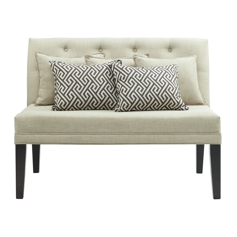 Picket House Furnishings Mara Loveseat with Five Pillows in Beige