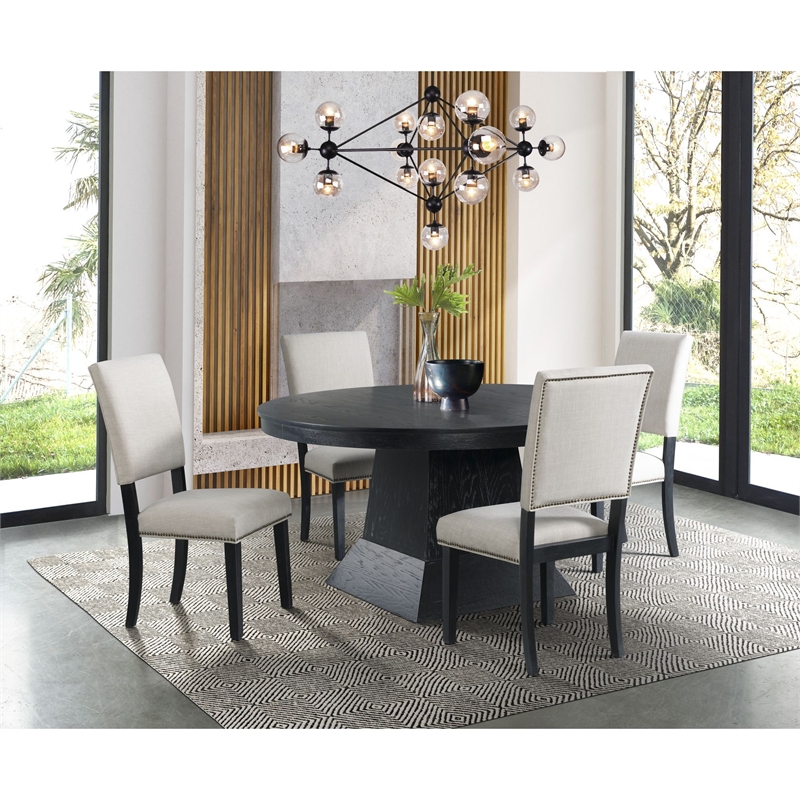 Picket House Mara Oval Dining Table Set-Table and Four Side Chairs in