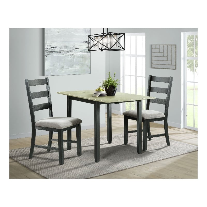 Picket House Furnishings Tuttle 3PC Drop Leaf Dining Set in Black