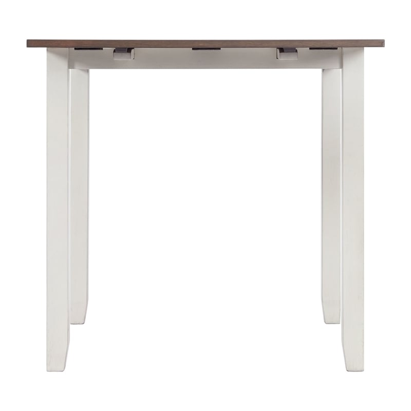 Picket House Furnishings Tuttle 3PC Drop Leaf Dining Set in Brown and White