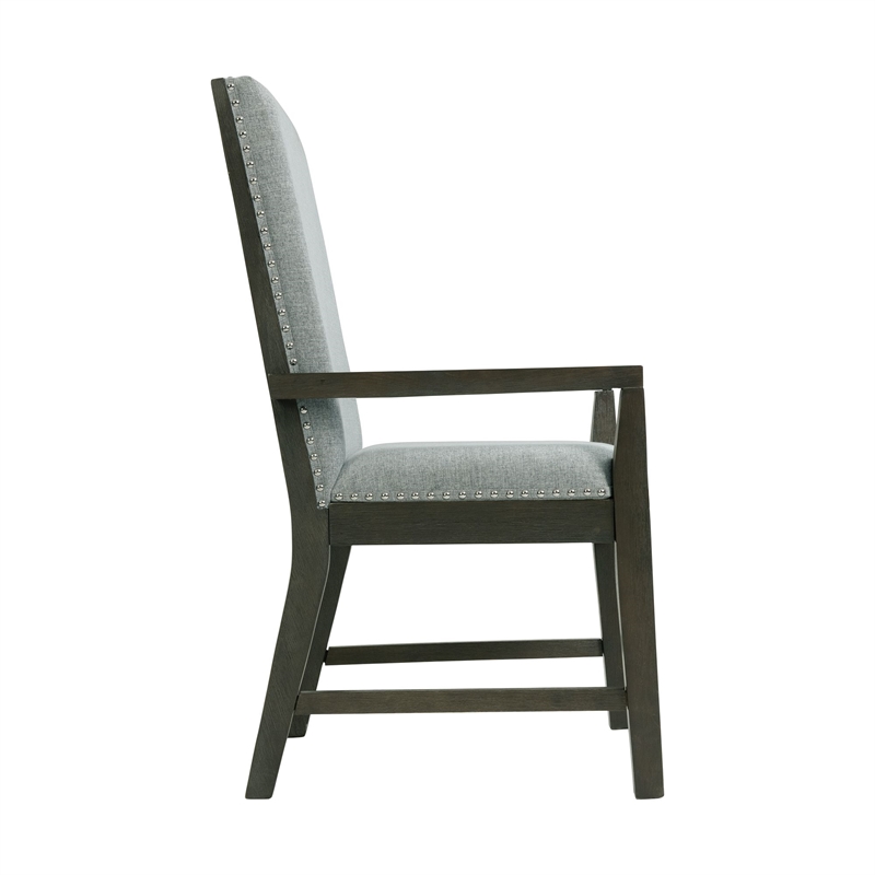 Picket House Furnishings Holden Standard Height Arm Chair Set in Gray