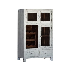 picket house furnishings irving wine cabinet in distressed white