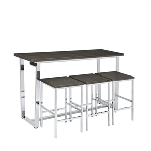 picket house furnishings harper multipurpose bar table set in chrome