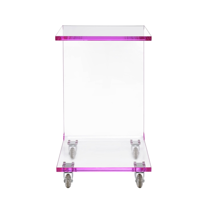 Picket House Furnishings Peek Acrylic Snack Table in Pink