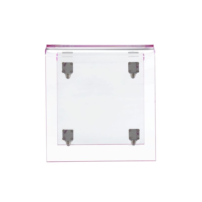 Picket House Furnishings Peek Acrylic Snack Table in Pink