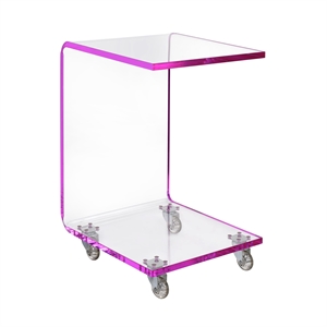 Picket House Furnishings Peek Acrylic Snack Table in Pink