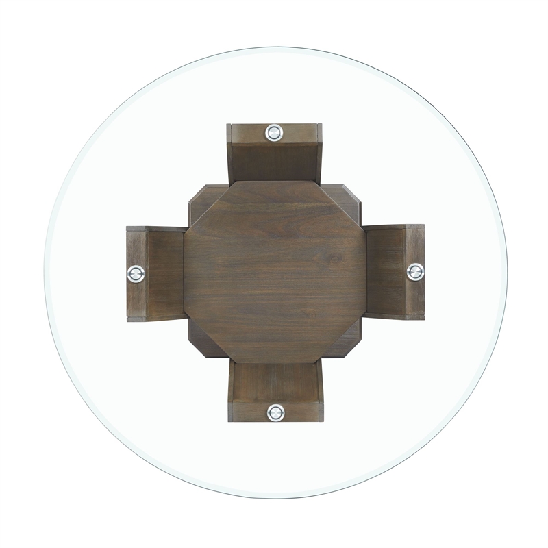 Picket House Furnishings Simms Round Counter Height Dining Table in Walnut
