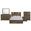 Picket House Furnishings Beckett King Bookcase Panel 5PC Bedroom Set w/Bluetooth
