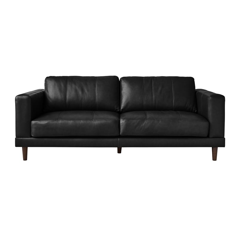 Picket House Furnishings Hanson Square Arms Sofa in Fiero Black