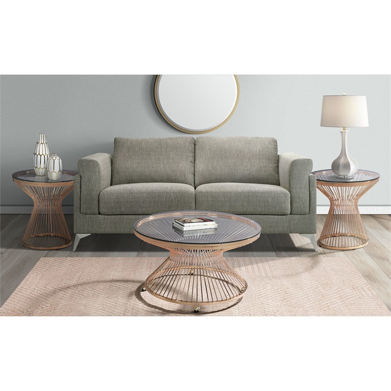 Picket House Furnishings Poppy Round End Table in Gold