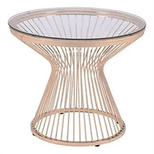 Picket House Furnishings Poppy Round End Table in Gold