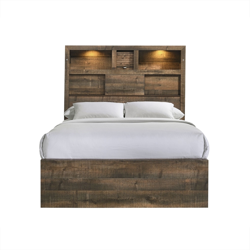 Picket House Furnishings Beckett Full Bookcase Panel Bed with Bluetooth
