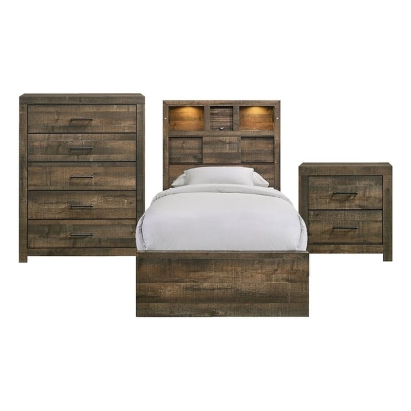 Picket House Furnishings Beckett Twin Bookcase Panel 3PC Bedroom Set