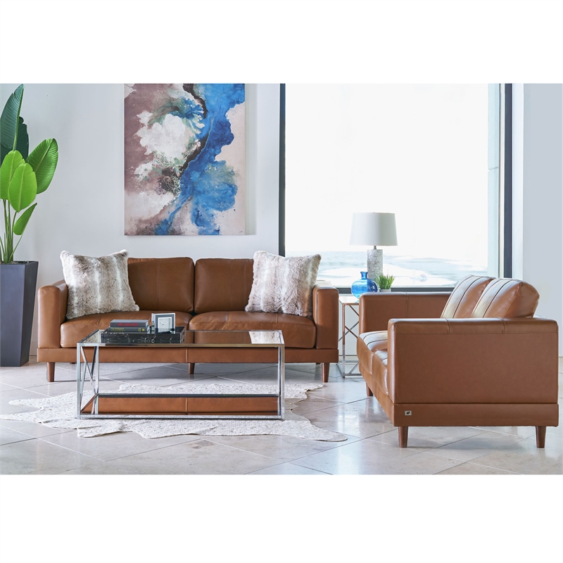 Picket House Furnishings Hanson Loveseat in Fiero Tan
