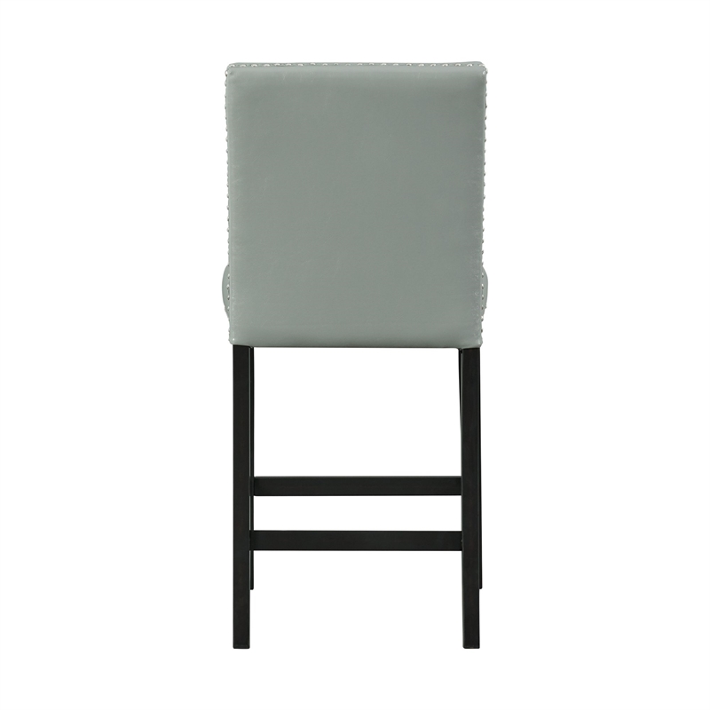 Picket House Furnishings Pia Faux Leather Counter Height Side Chair Set in Grey