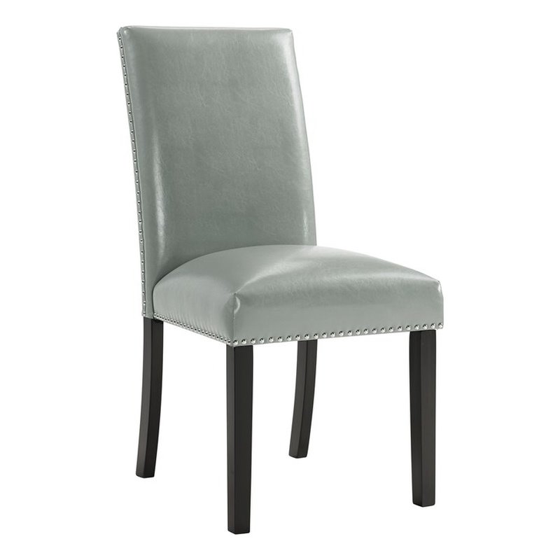 Picket House Furnishings Pia Faux Leather Dining Side Chair Set in Grey