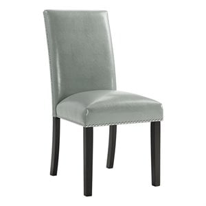Picket House Furnishings Pia Faux Leather Dining Side Chair Set in Grey