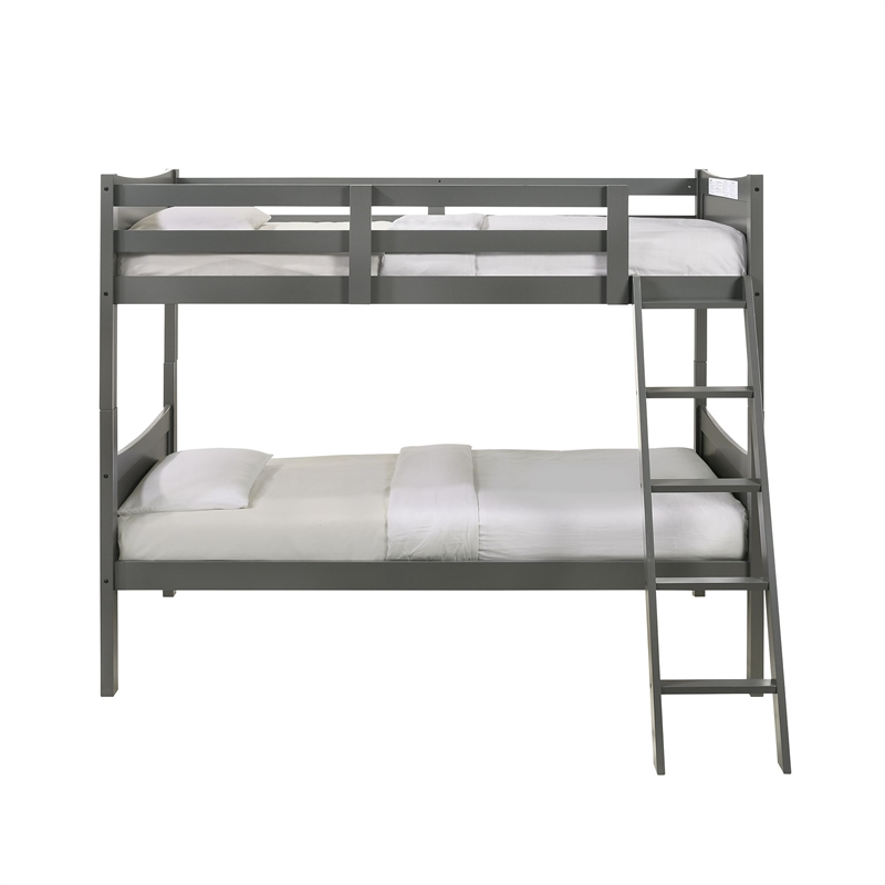 Picket House Furnishings Santino Twin Over Twin Bunk Bed in Grey