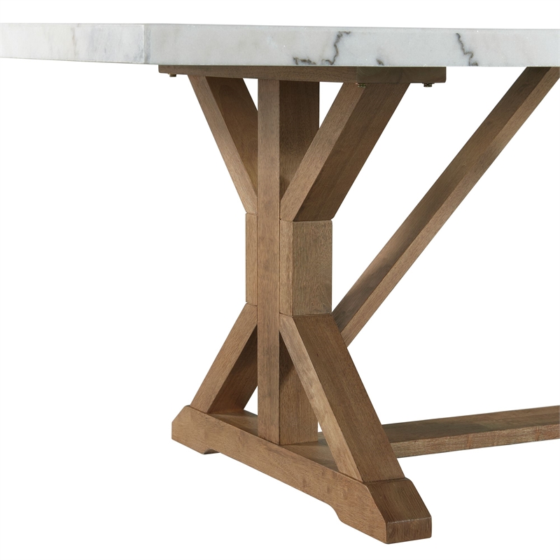 Liam Standard Height Rectangular Dining Table in White Marble