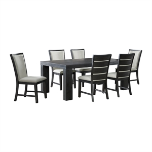 Picket House Furnishings Jasper 7PC Dining Set-Table & Six Side Chairs in Black