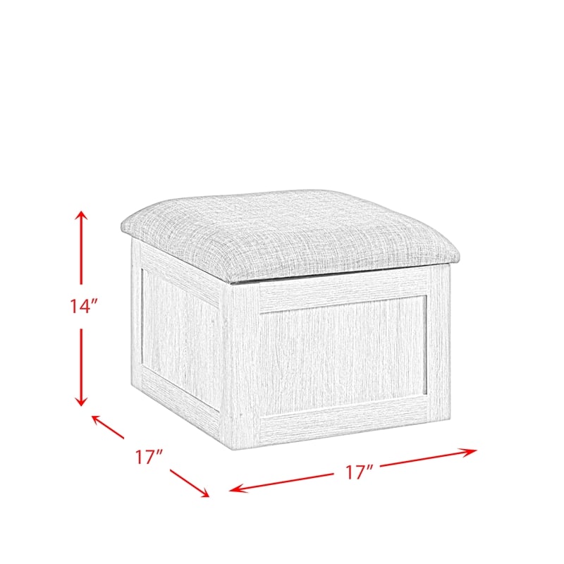 Picket House Furnishings Dawson Coffee Table with Four Storage Stools in Grey