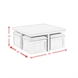 Picket House Furnishings Dawson Coffee Table with Four Storage Stools in Grey