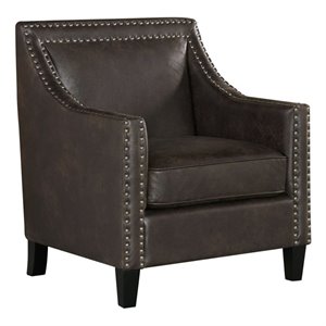 picket house furnishings elly chair with chrome nails in sierra espresso