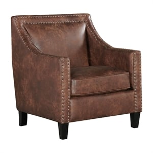 picket house furnishings elly chair with chrome nails in sierra toffee