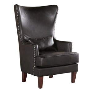 picket house furnishings elia chair with chrome nails in sierra espresso