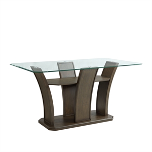 picket house furnishings simms rectangular counter table in walnut