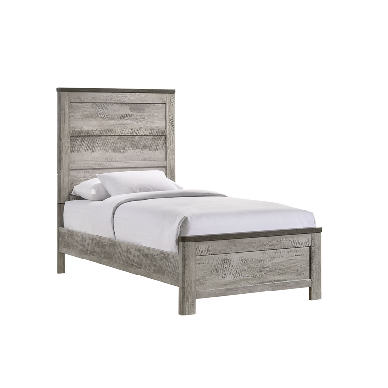 Picket House Furnishings Adam Twin Panel 4PC Bedroom Set in Gray