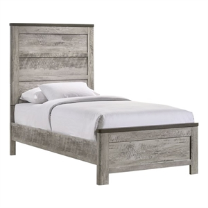 Picket House Furnishings Adam Twin Panel Bed in Gray